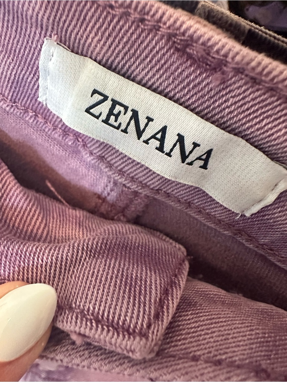 EUC💜Zenana Acid Washed Frayed Cutoff Hem Small Lt Plum - Picture 6 of 7